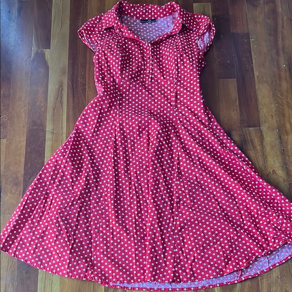 Red Polka Dot Dress women’s small - Picture 1 of 5